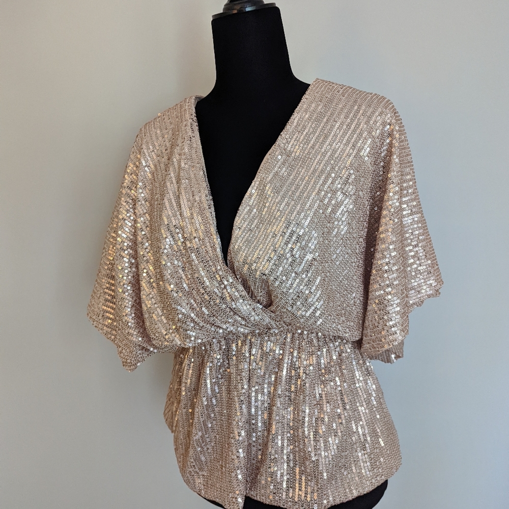 Gold Peplum Top